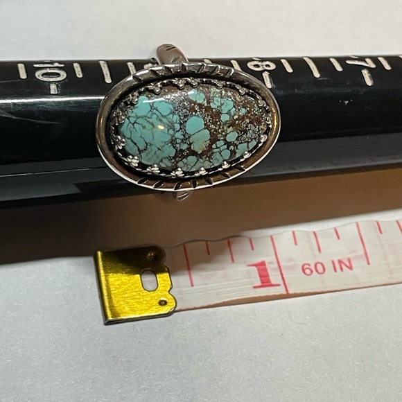 Vintage Sterling Silver Blue Moon Turquoise Ring size 9 - Picture 4 of 9